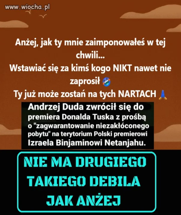 Debil znowu się popisał