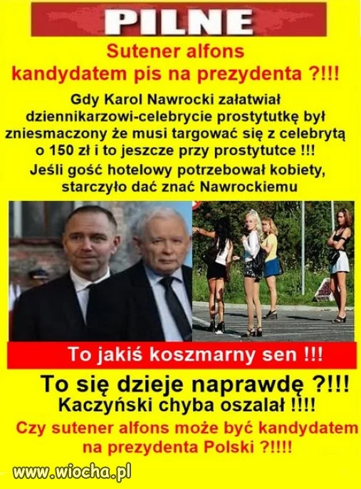 To jest poniżanie kraju taki kandydat na Prezydenta!