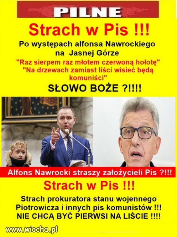 Alfons Nawrocki straszy założycieli Pis ?!!! 