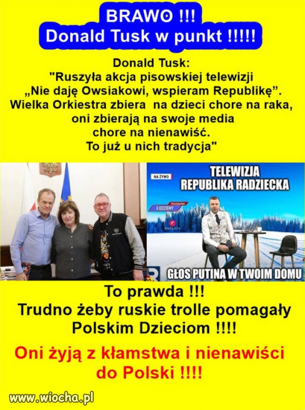PiS nie popiera WOSP...bo tam nie ma co ukraść!