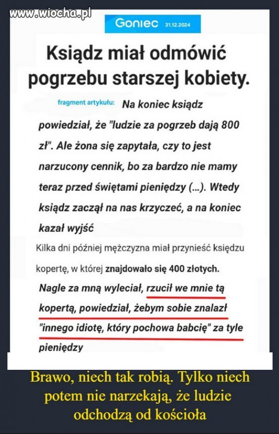 Tak wygląda "co łaska" sekty kościoła...