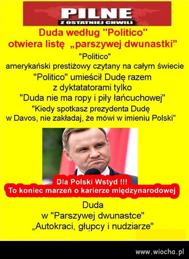 Duduś się cieszy bo wreszcie gdzieś jest na topie!