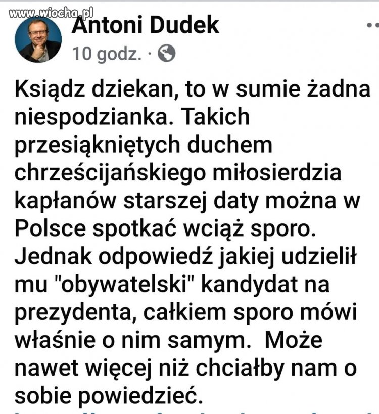 Prof. Dudek o wczorajszych groźbach pod jego adresem.