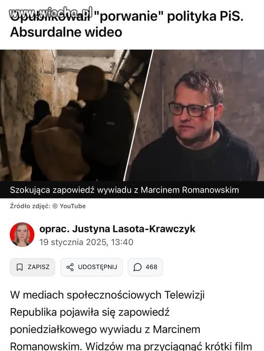 Republika i przestępca-uciekinier robią sobie 