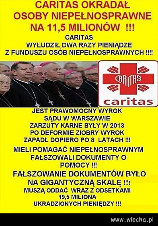 Caritas tak jak PiS ...