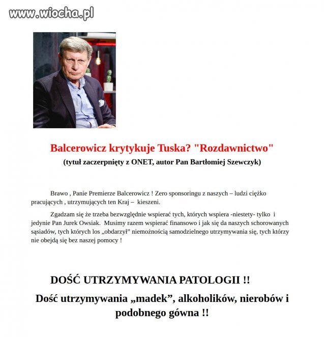Dość rozdawnictwa naszych pieniędzy !