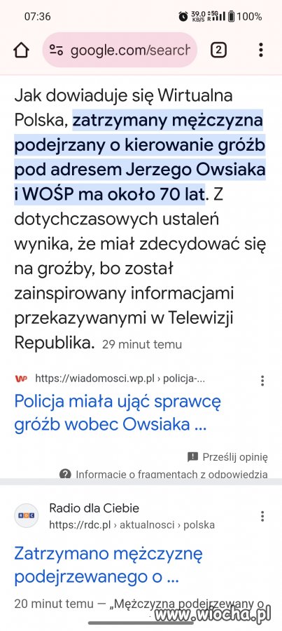 Czyżby organy śledcze zaczęły pracować..