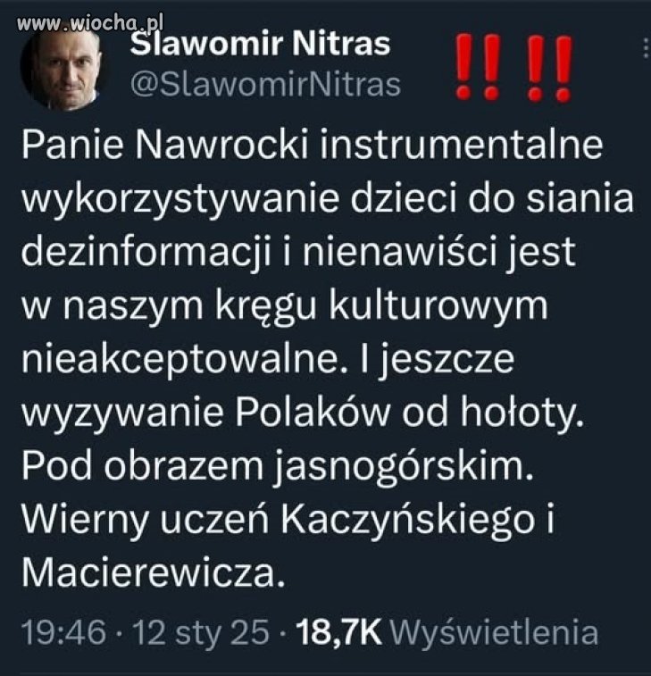 Nawrocki to podłe bydlę