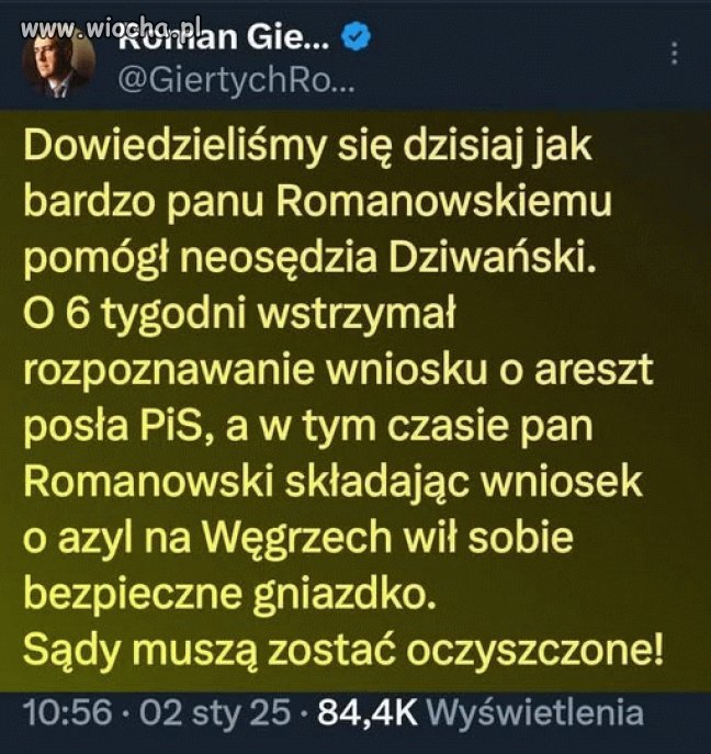 Roman jak zawsze celnie