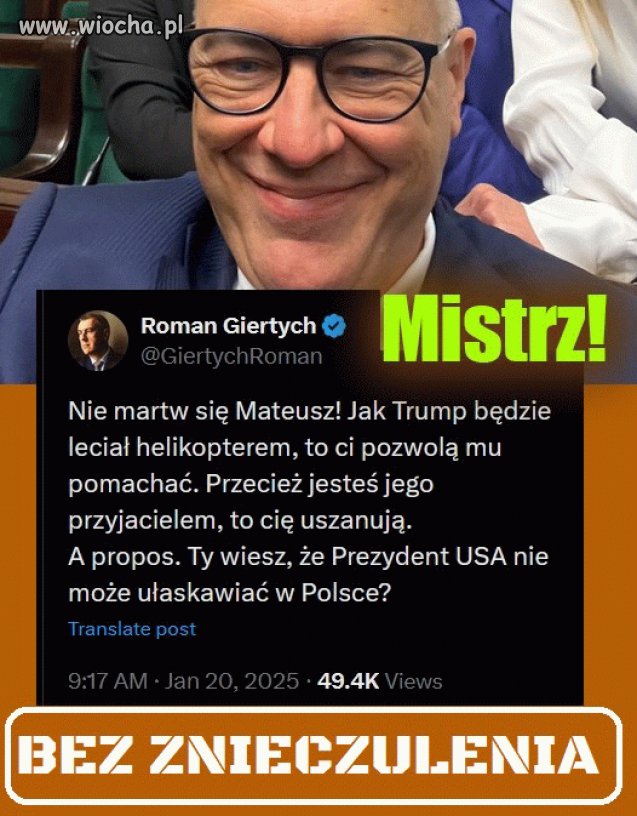 Roman jak zawsze celnie