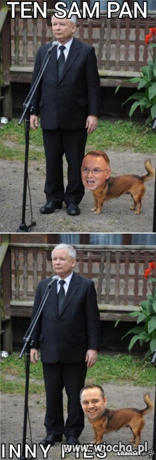 Dziad z Żoliborza z kundlem.