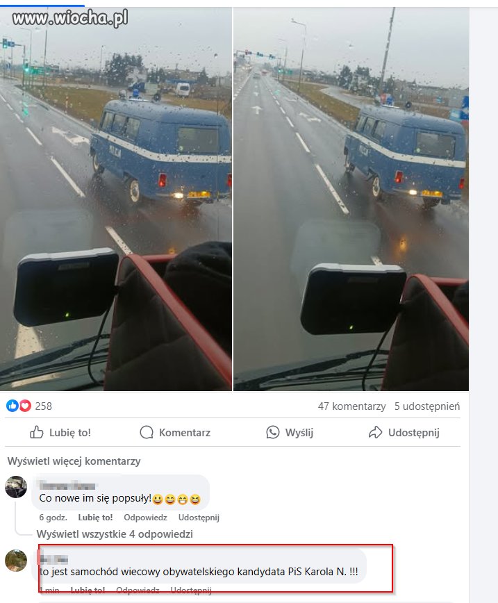Auto wiecowe Obywatelskiego Kandydata PIS 