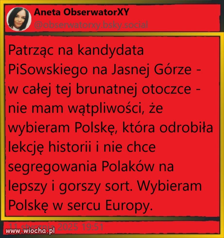 Wybieram Polskę w sercu Europy, a nie kraj kiboli