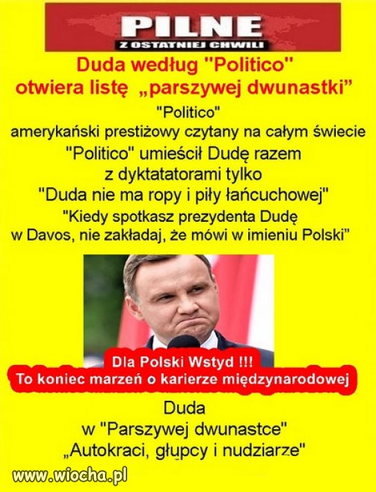 Tak widzą na świecie pRezydenta, wybrańca Kaczyńskiego!