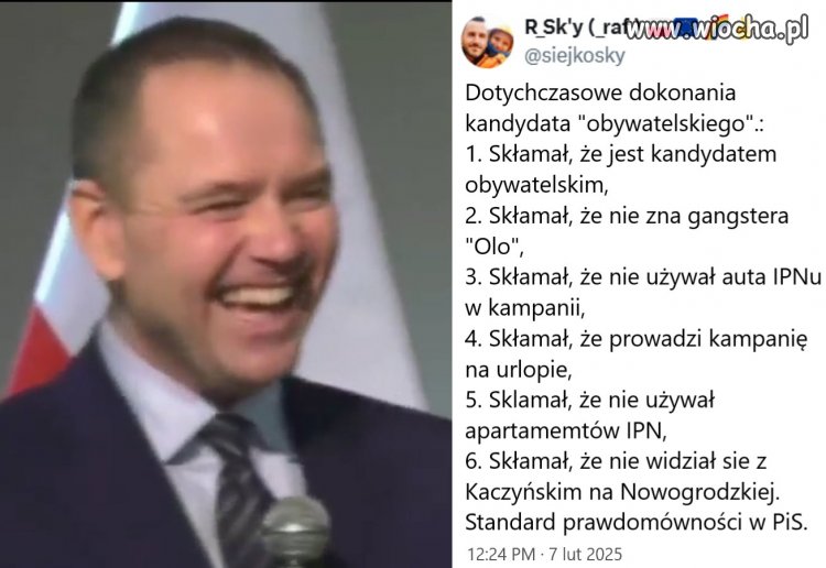 Przecież on tak wszystko wyłącznie i zawsze ''dla Polski''