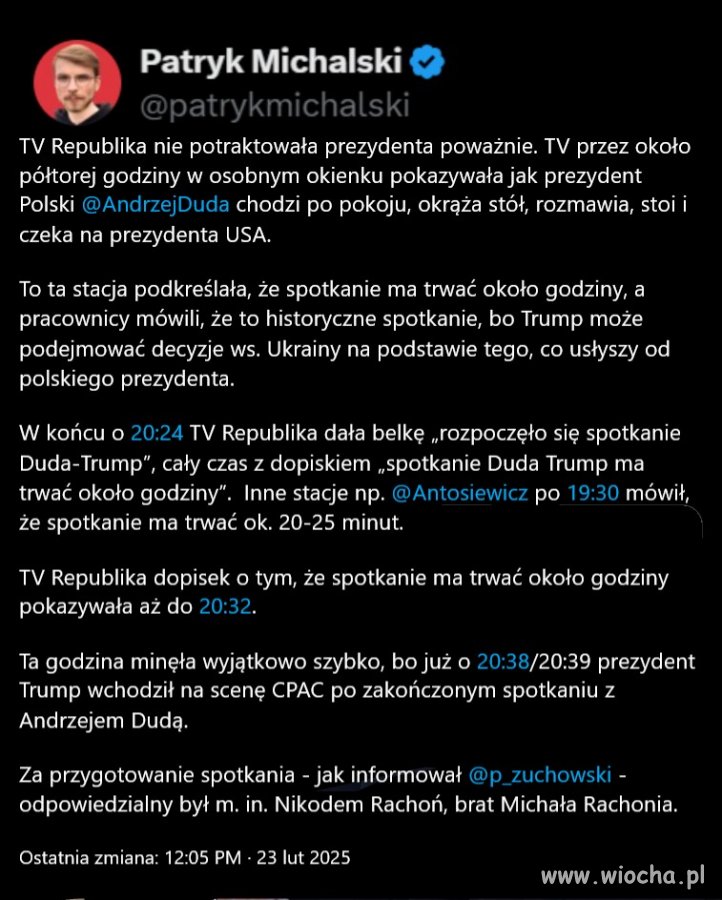 Leciał za ocean z bardzo ważą miną.  