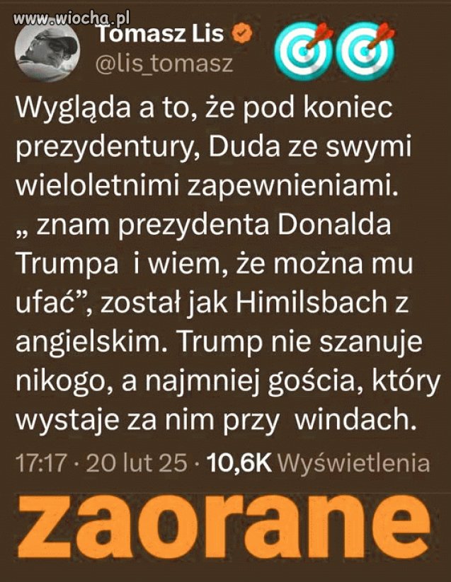 Piękne podsumowanie debila Anżeja
