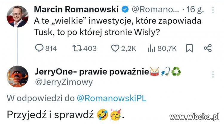 Marcinek chciał być zabawny ale nie zna geografii