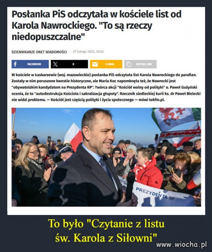Jak trwoga to do sekty kościoła...poparcie z ambony!