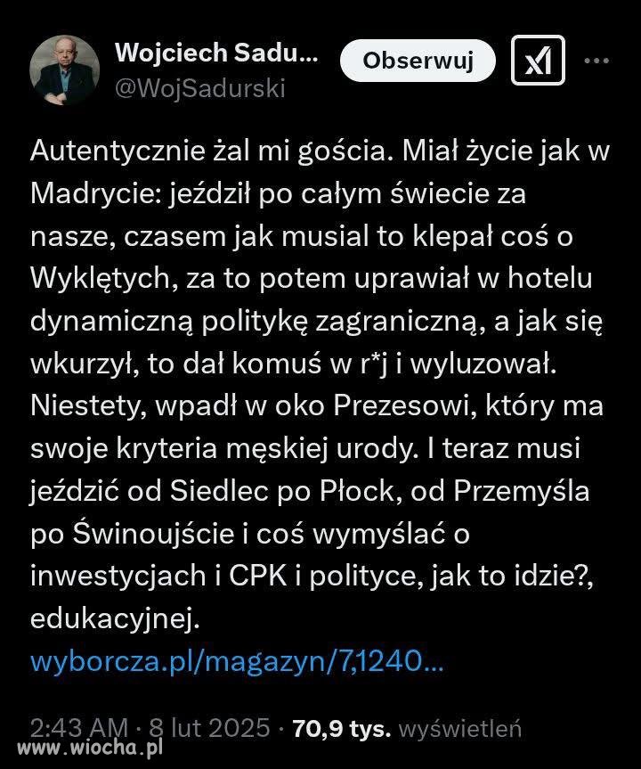 Pełna zgoda, ale nie muszę go żałować?