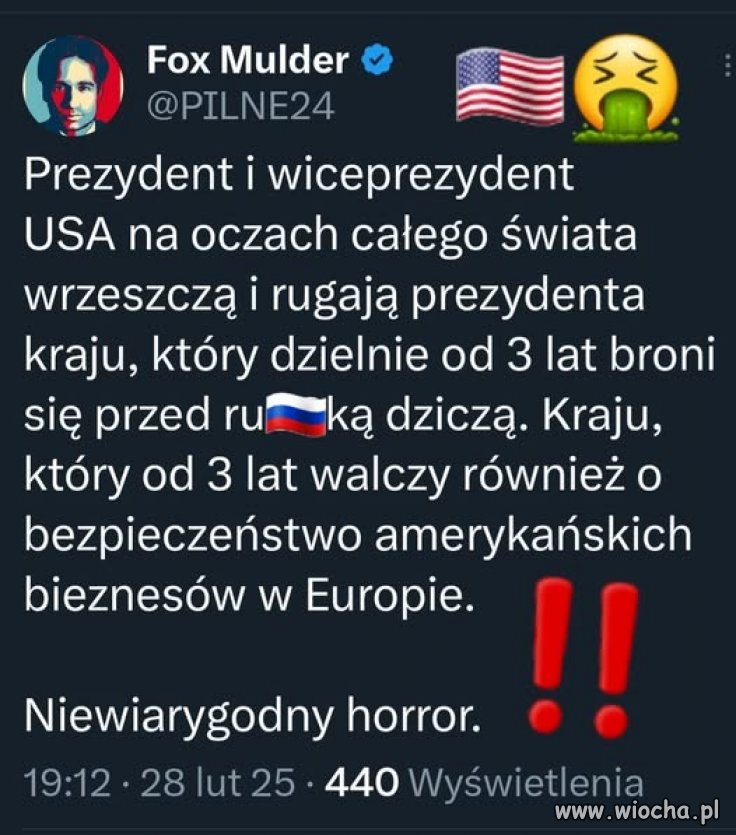 Ameryko, kogo wyście sobie wybrali?  Wstyd na cały Świat !
