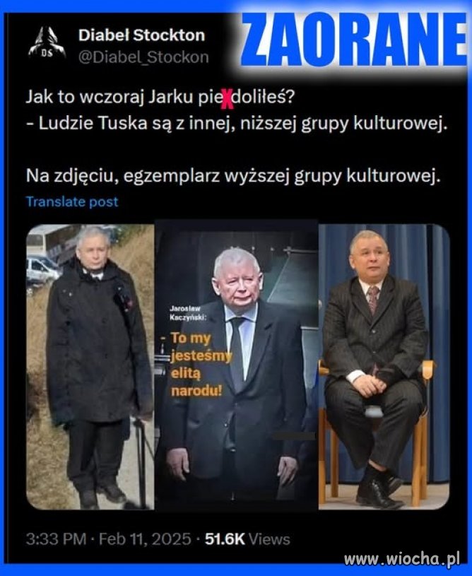 Popatrzcie tylko na wodza tej "elity narodu" ...