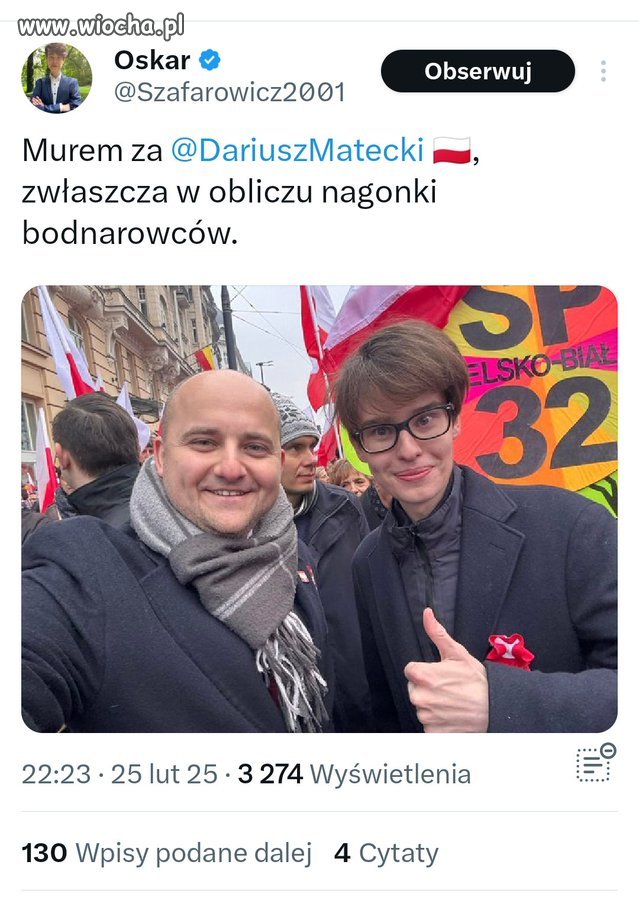 Matecki dostał Oskara