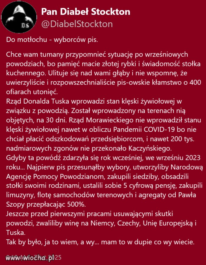 Tylko szkoda, że ten motłoch tego nie czyta. 
