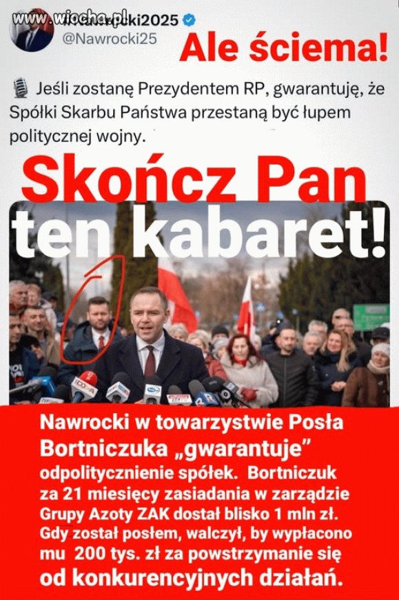 Nawrocki ściemnia i kłamie co ryj otworzy