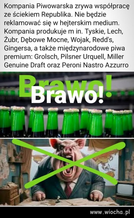 To niedopuszczalne aby świnie poić piwem !