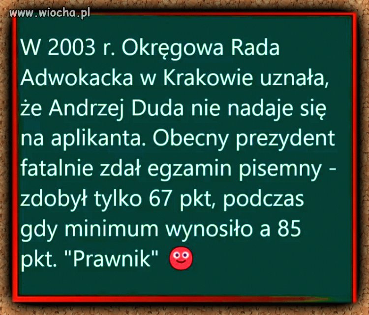 Ale za to egzamin z pajacowania zdał celująco