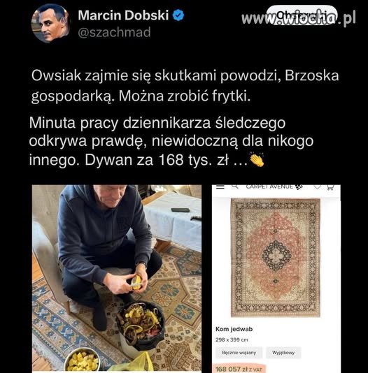 Ten de..., który nie rozróżnia dywanów jest 