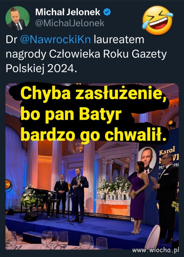 Człowiek Roku !  Teraz dać mu Dzbana Roku ...
