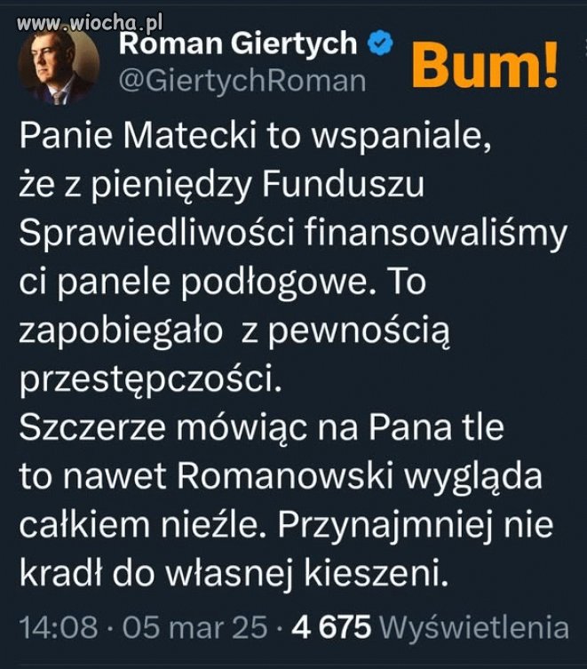 Roman jak zawsze celnie