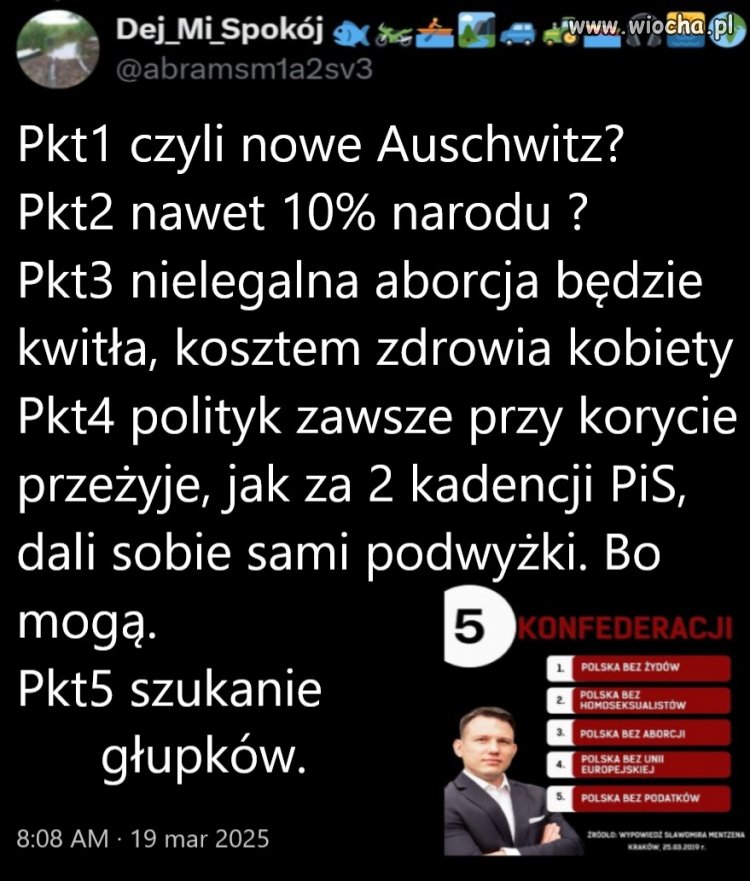 Wszystko co on głosi to wzajemnie wykluczające się bzdury.