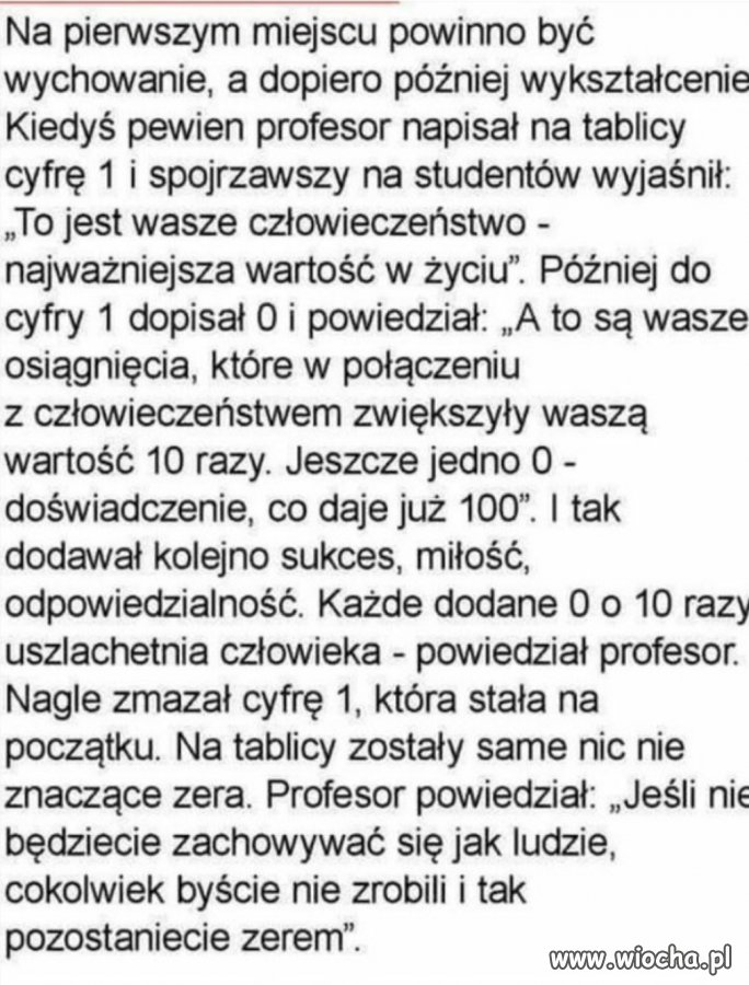 Ważna lekcja od profesora 
