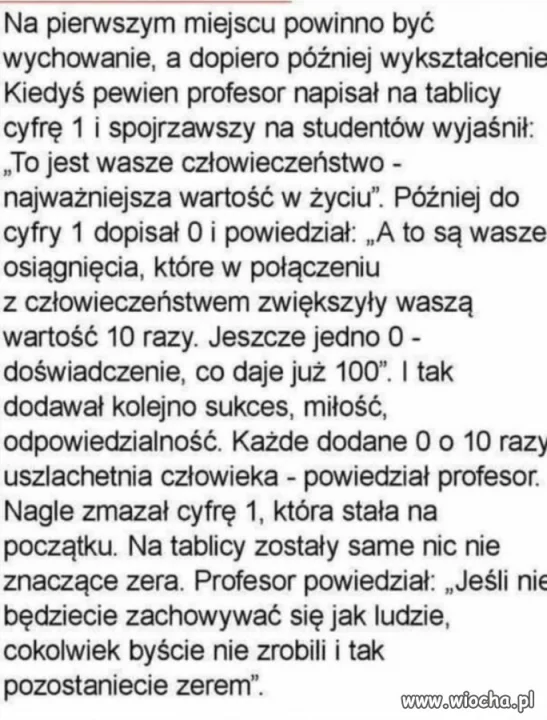 Ważna lekcja od profesora 