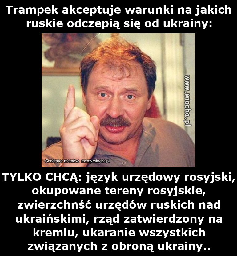 Trampek akceptuje warunki na jakich ruskie