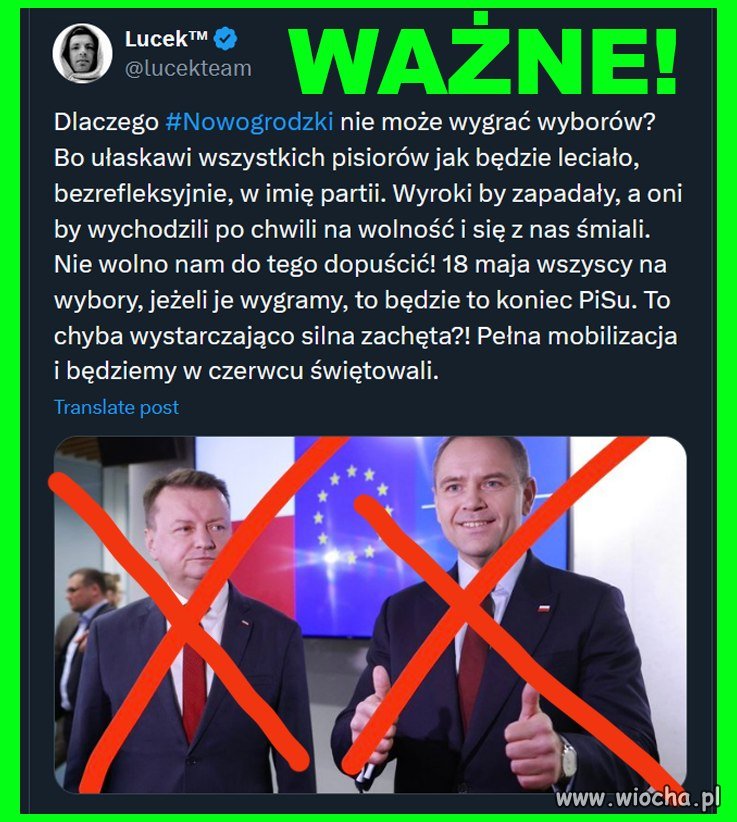 Wszyscy na wybory, jeżeli je wygramy, to będzie to koniec PiSu !