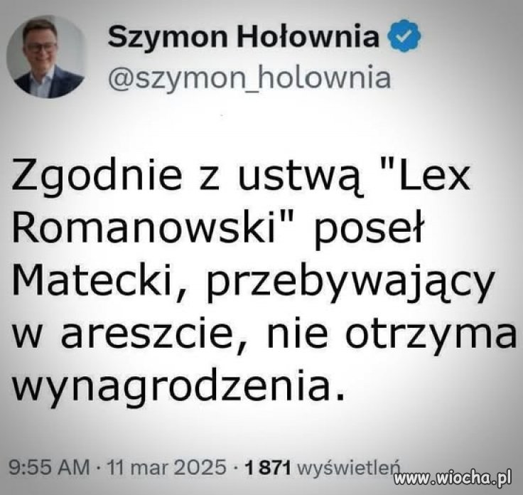 Tego tylko brakowało, żeby dostawał pensję za odsiadkę!