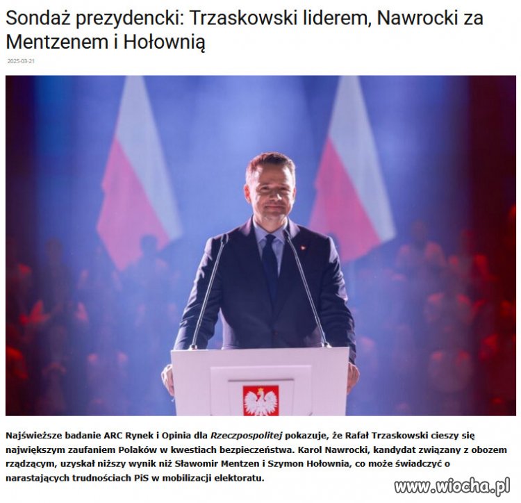 Trzaskowski jest obecnie głównym faworytem na prezydenta.