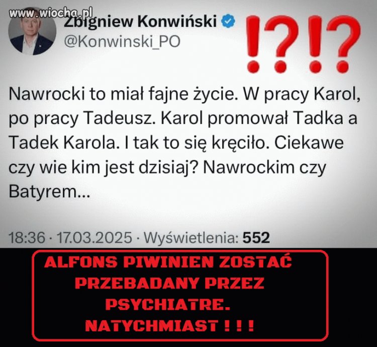 Kolejny po Mencwelu z chorym łbem