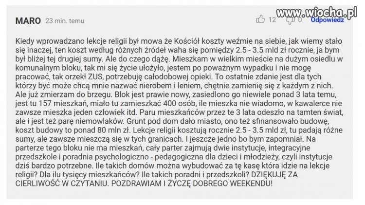 My im żywą gotówkę, a oni nam mrzonki o ''raju'' po śmierci???
