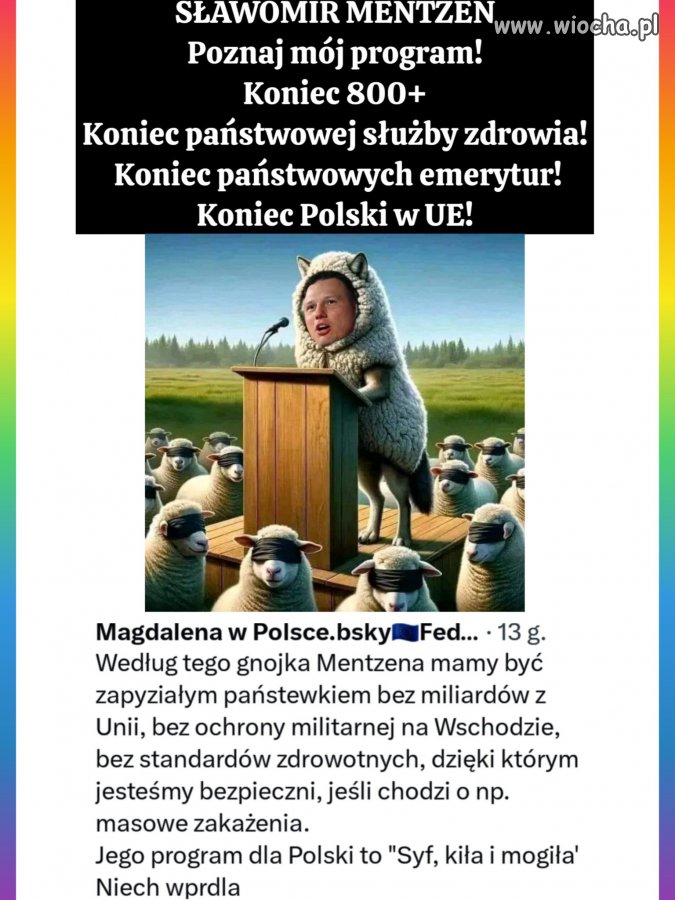 Żeby na niego  głosować, to trzeba być, albo debilem