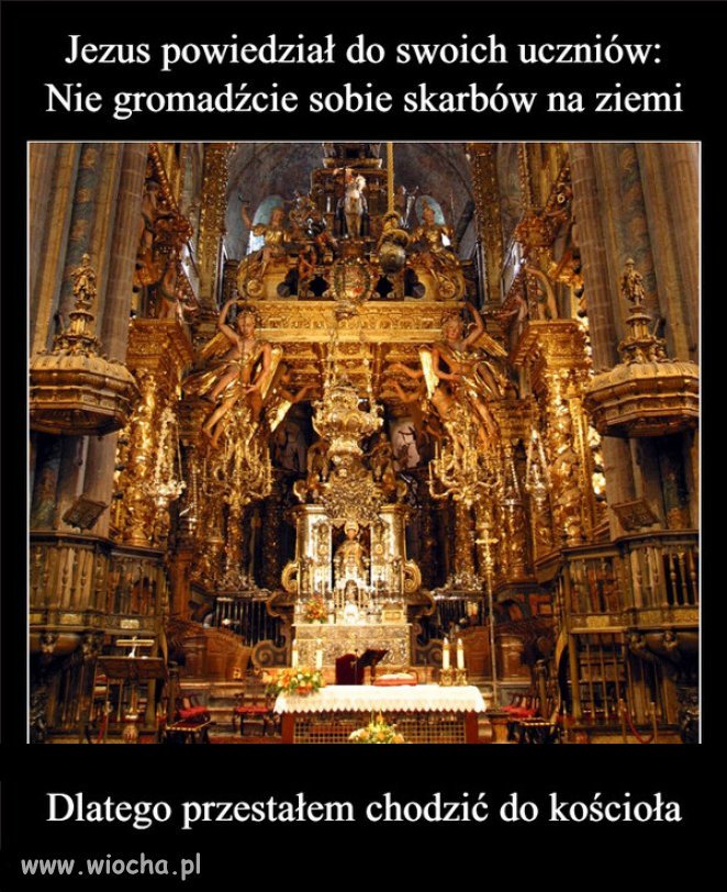 Nie gromadźcie sobie skarbów, przynoście je do kościoła