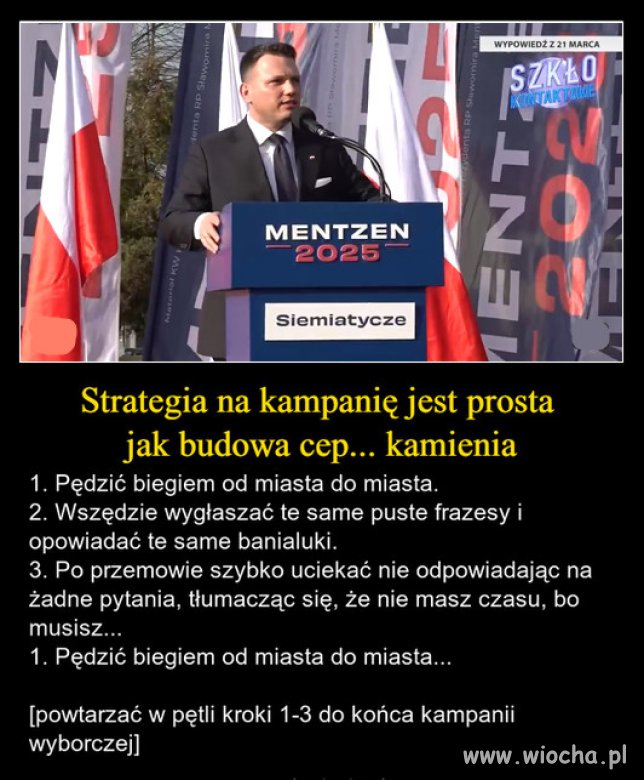 Nie odpowiada na pytania, bo poparcie może spaść..