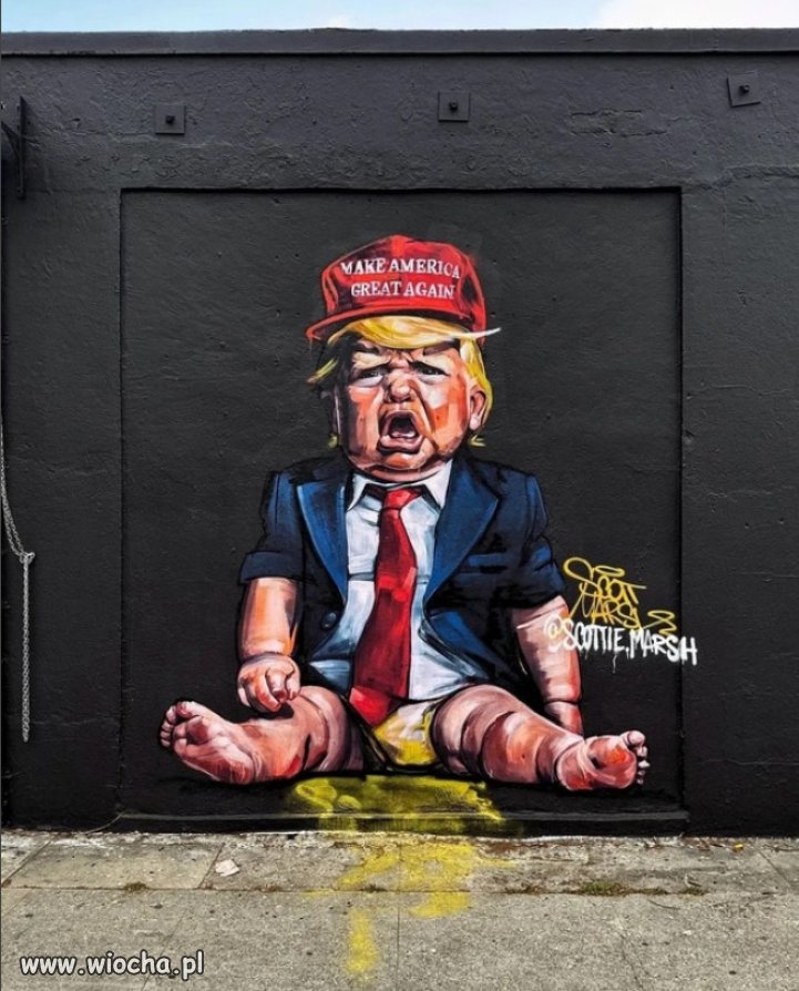 Tak widzi artysta uliczny, geniusz Trumpa...