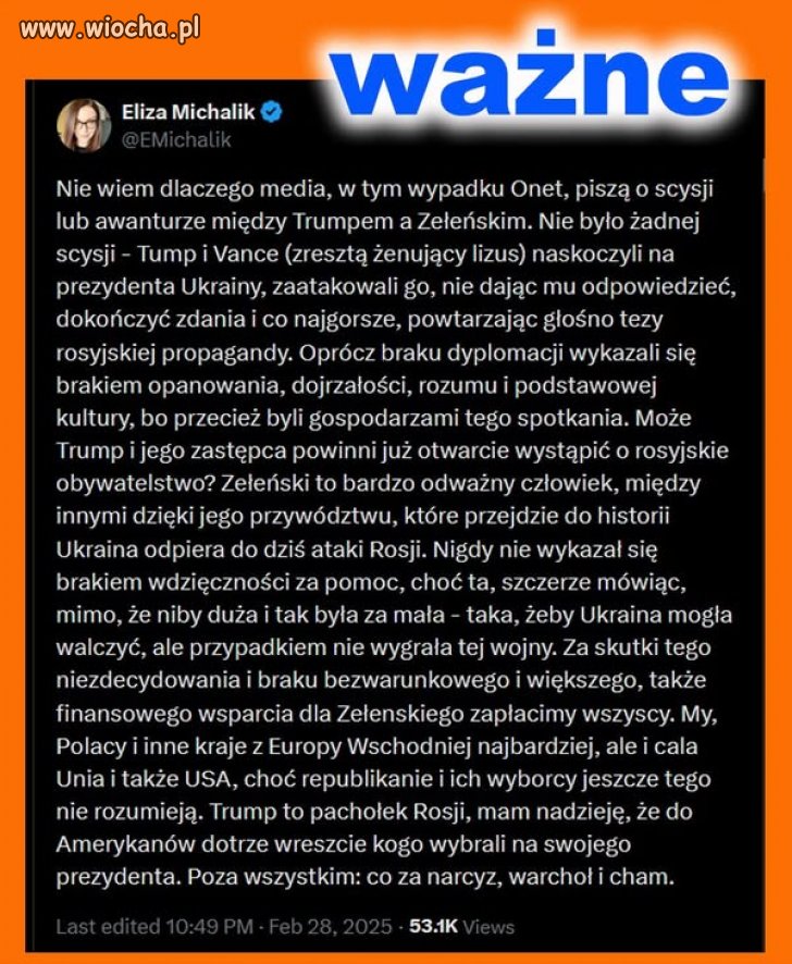 Eliza jak zawsze celnie