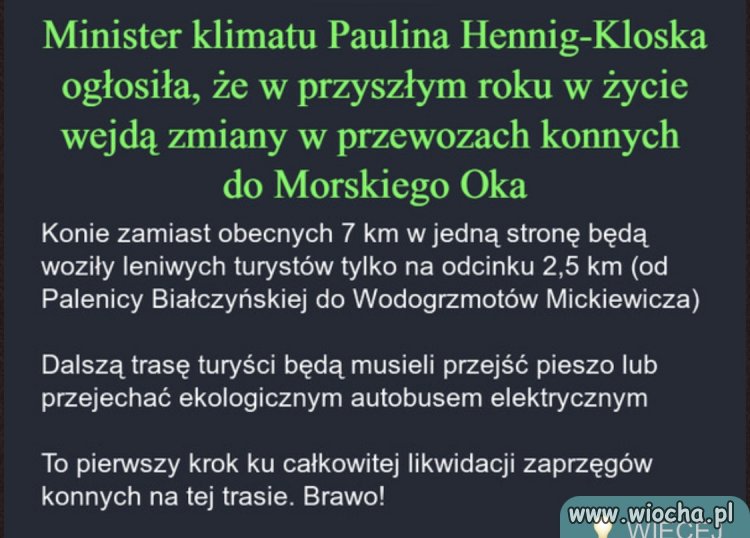 Może by tak górale przeszli na ryksze i sami ciągnęli ?