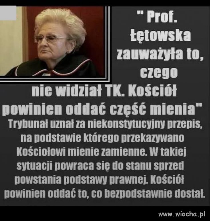 Skoro tak orzekł Trybunał Konstytucyjny, to idźmy za ciosem ..